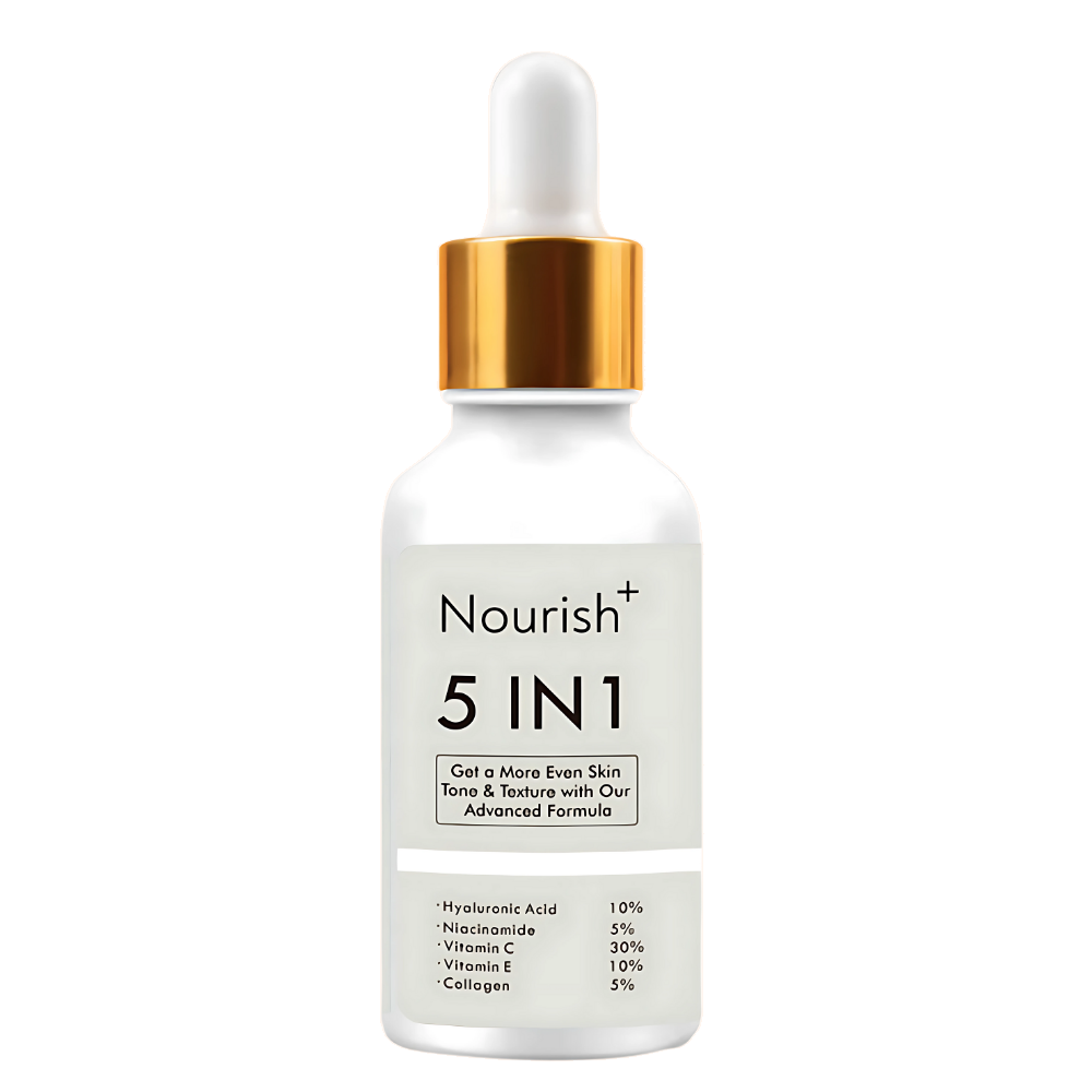 Nourishplus 5 in 1 face serum bottle