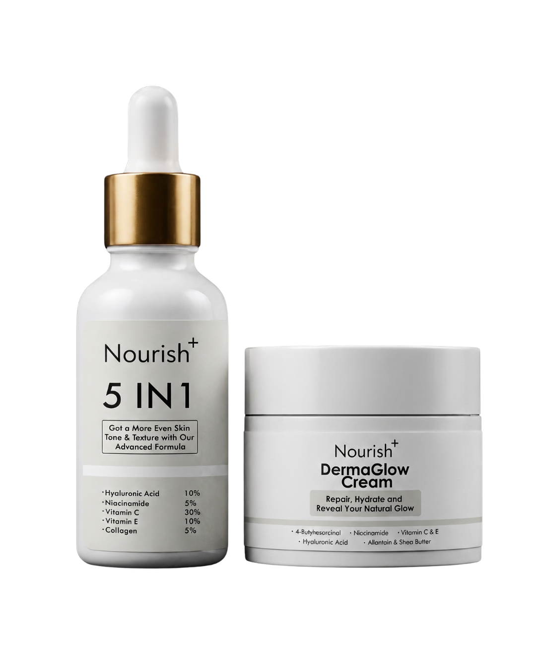 Nourishplus 5 IN 1 serum and DermaGlow Cream Power Duo